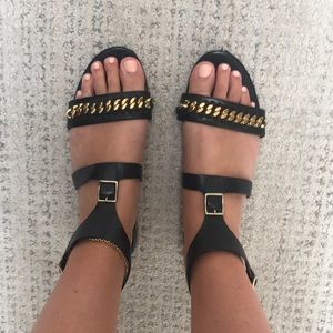 Stella McCartney black leather sandal